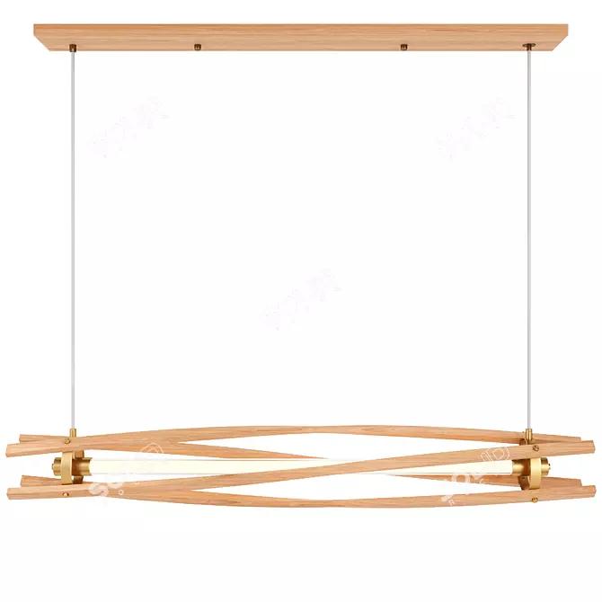 Wooden Chandelier MiFuny 3D model image 1