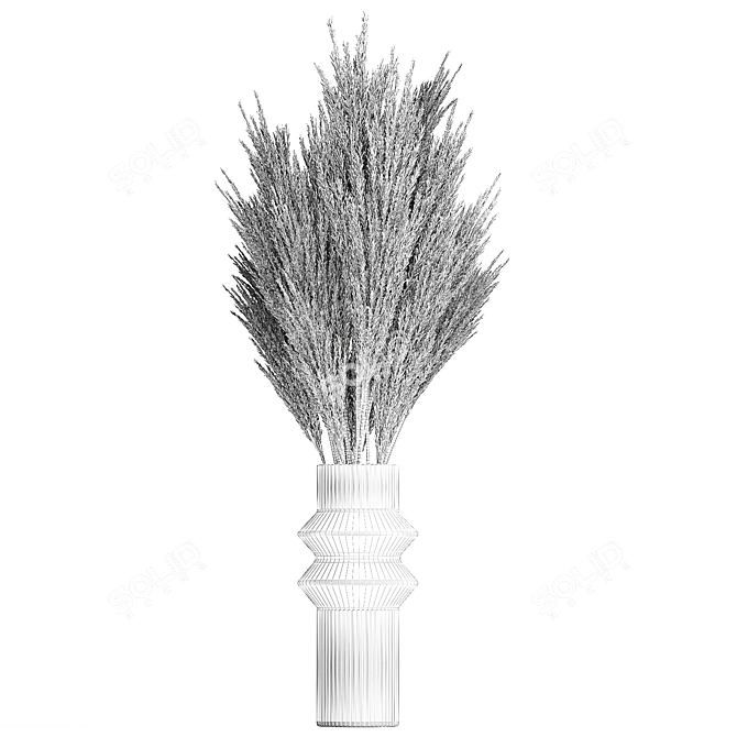 Elegant Dried Flower Bouquet 3D model image 7