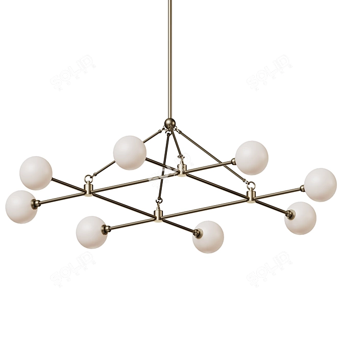 Elegant Andrews Chandelier with Murky Glass 3D model image 2