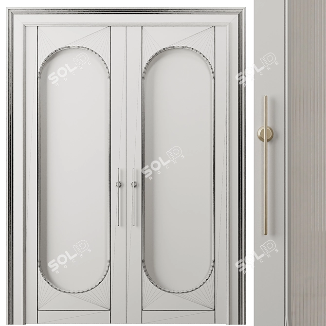  Modern Entrance Door Set 2016 3D model image 3