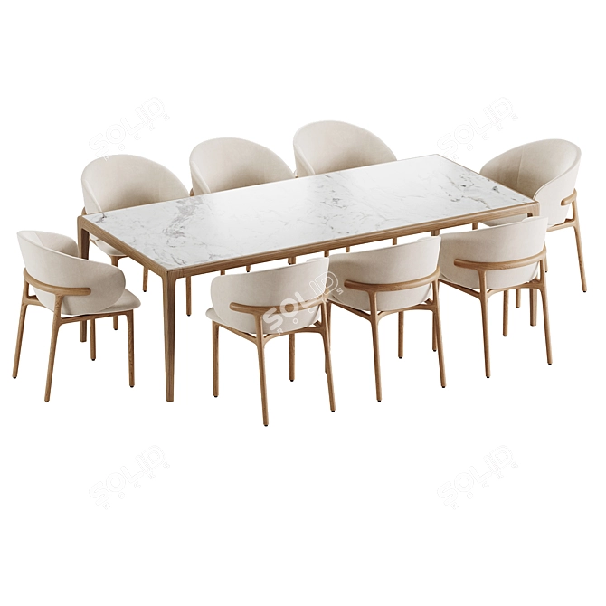 Modern Outdoor Dining Set 79 3D model image 3