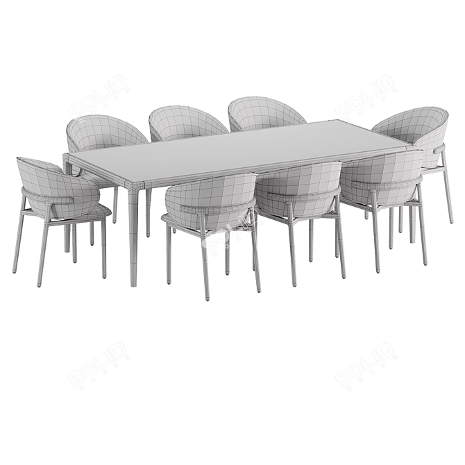 Modern Outdoor Dining Set 79 3D model image 4