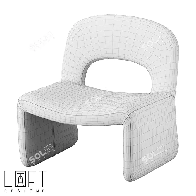 Modern Fabric Armchair 39305 Model 3D model image 2