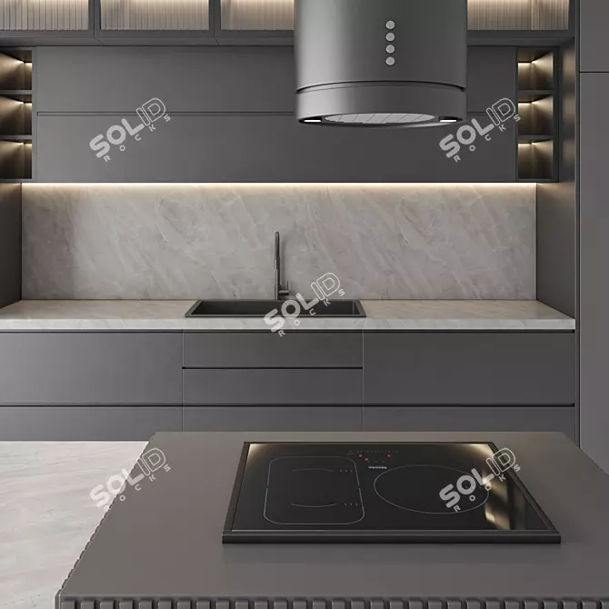 77 Modern Kitchen 3D Model 3D model image 3