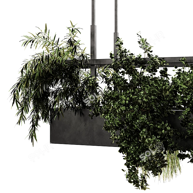 Neoclassic Pendant Light with Plants 3D model image 2