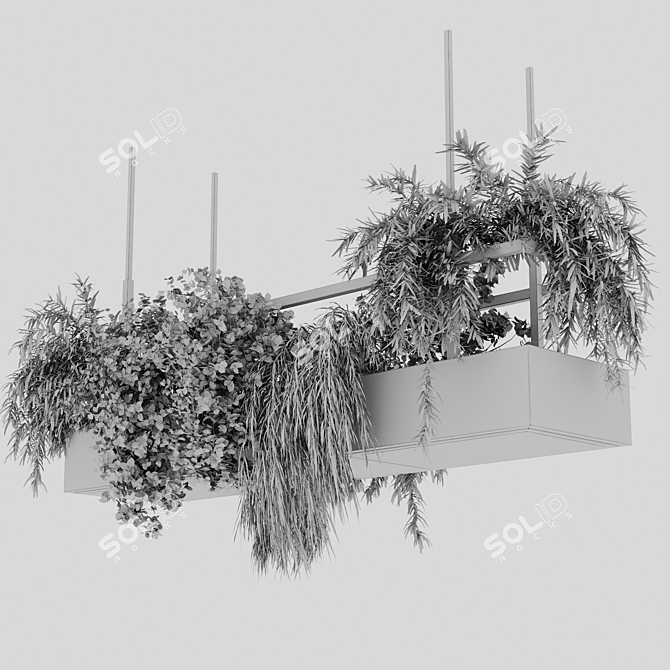Neoclassic Pendant Light with Plants 3D model image 4