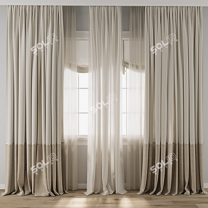  3D Max Curtain Textures Pack 3D model image 1