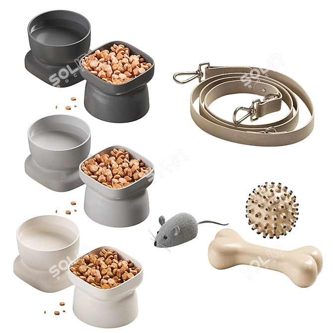 Pet Accessories Bundle Set: NG3 3D model image 4