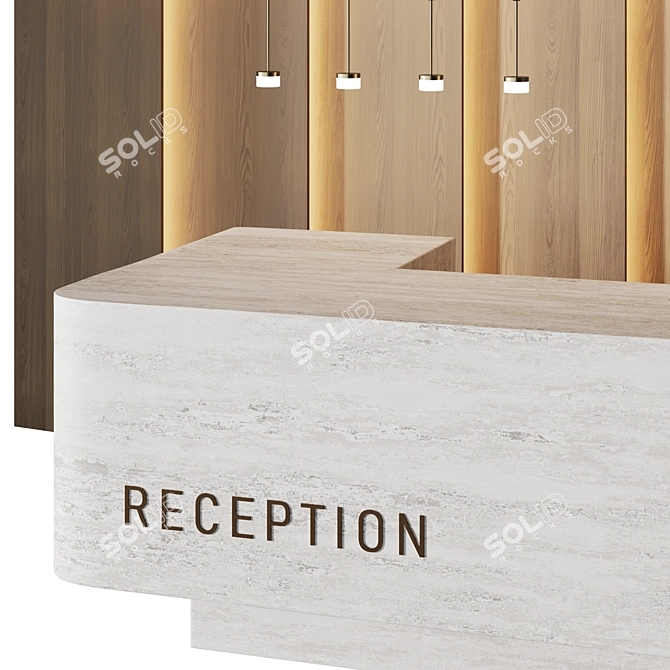 Modern Reception Desk Organic Design 3D model image 3