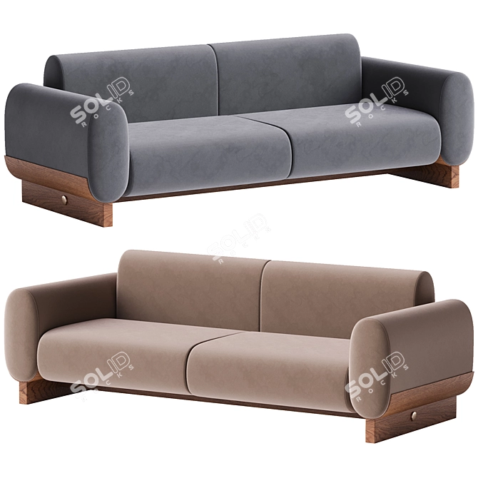 Sleek Modern LEIGH 3D Sofa 3D model image 2