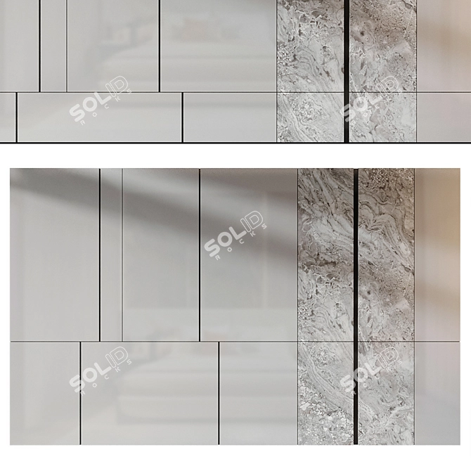  Modern Wood and Marble Panels 3D model image 3