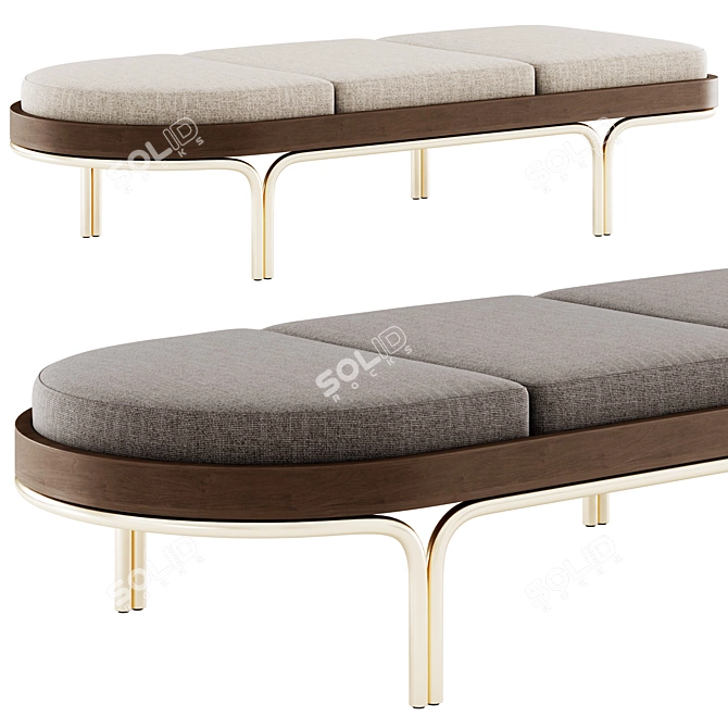 Elegant Rhythm Chaise Lounge 3D model image 1