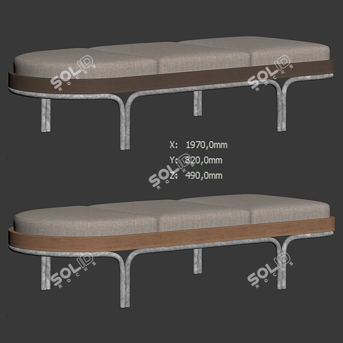 Elegant Rhythm Chaise Lounge 3D model image 6