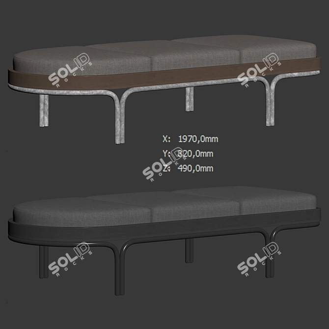 Elegant Rhythm Chaise Lounge 3D model image 7