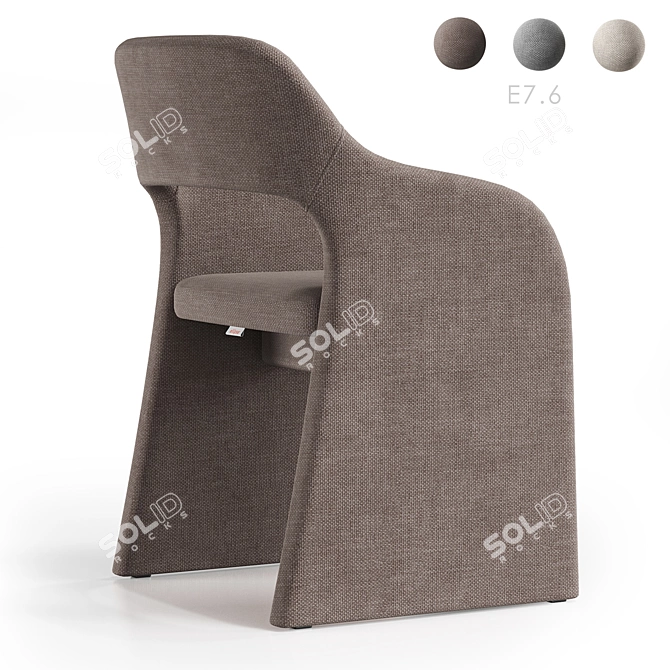 E7.6 Ellipse Chair with Armrests 3D model image 2