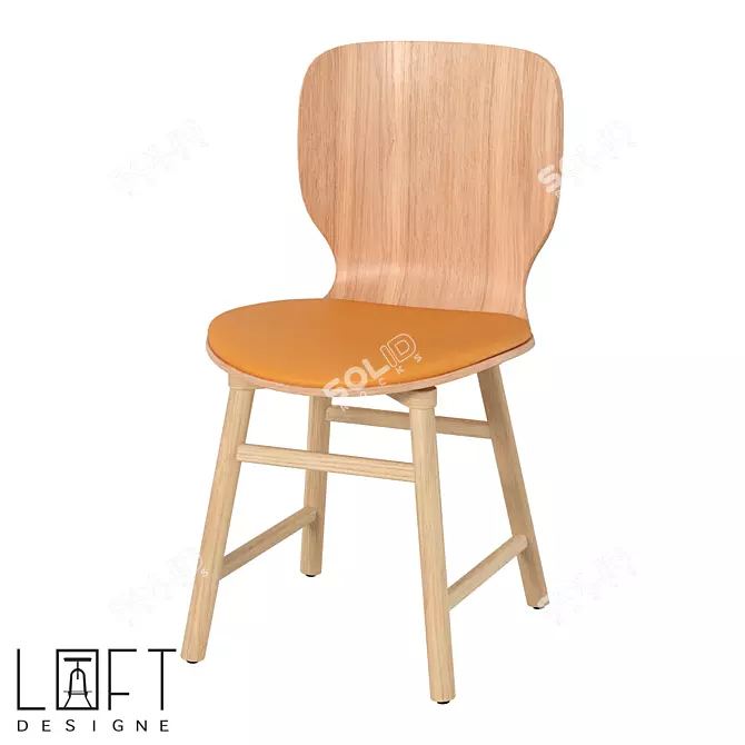 Urban Wooden Chair LoftStyle 3D model image 1