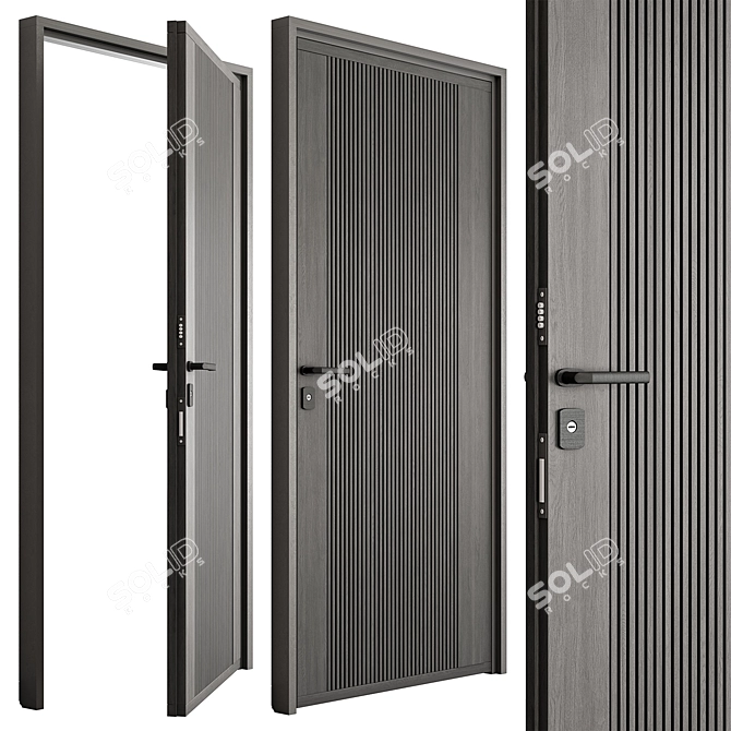 Contemporary Entryway Door Hardware 3D model image 2