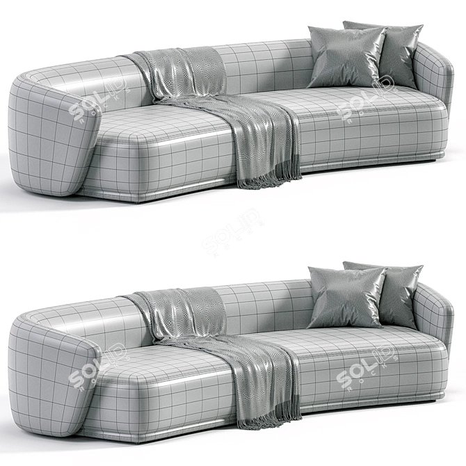 Luxury Cotton Velvet Sofa Design 3D model image 7