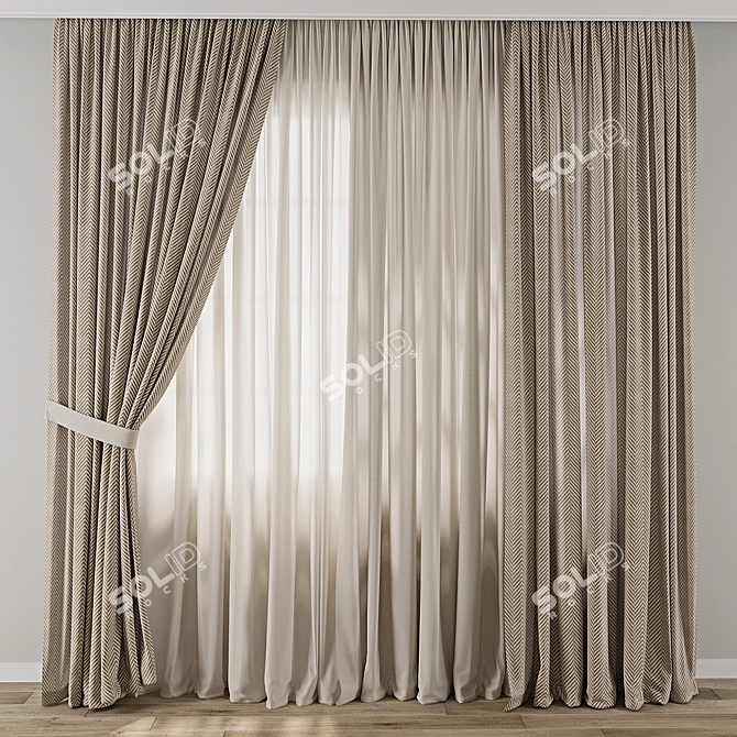 Digital Curtain 3D Model Kit 3D model image 1