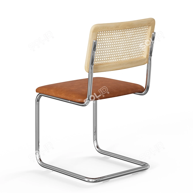 Modern Classic Vegan Leather Chair 3D model image 2