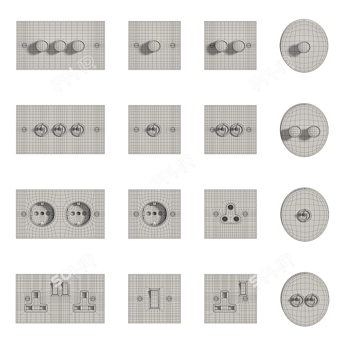 Handmade Classic Toggle Switches 3D model image 2