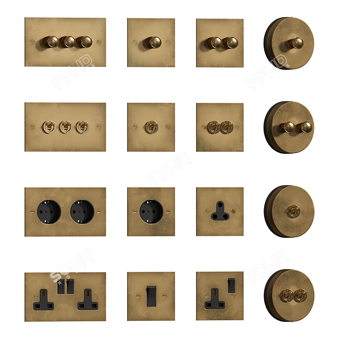 Handmade Classic Toggle Switches 3D model image 3