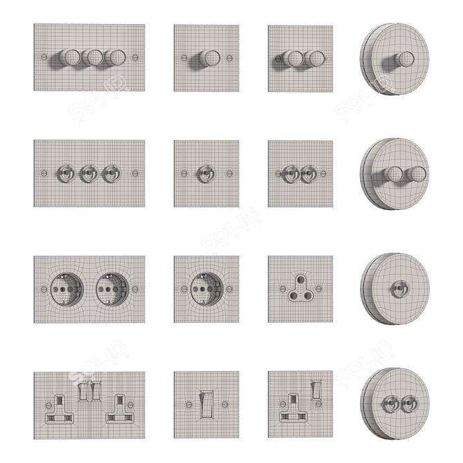 Handmade Classic Toggle Switches 3D model image 4