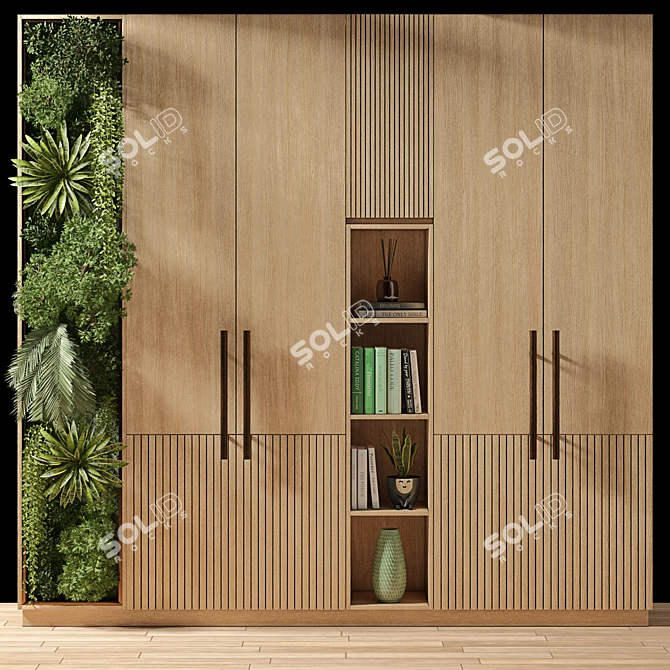 Modern Shelves Plants Set 003 3D model image 1