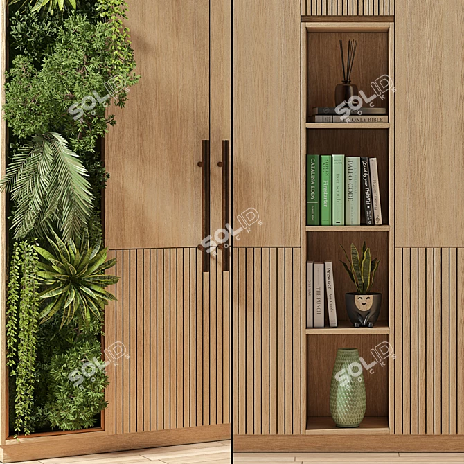 Modern Shelves Plants Set 003 3D model image 2