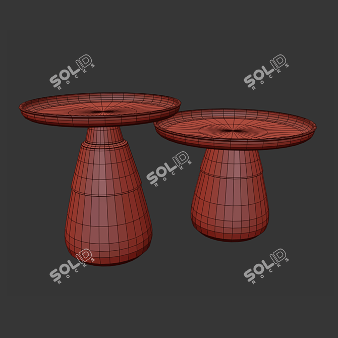 Modern Glass Accent Table 3D model image 2