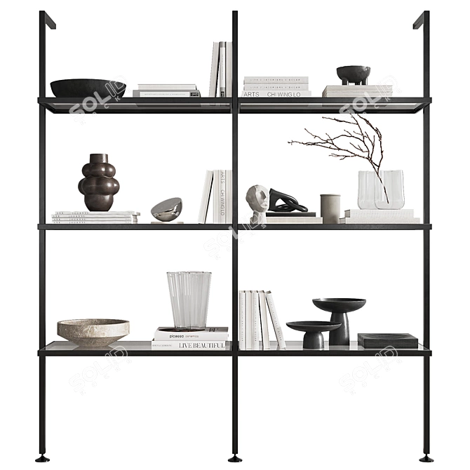 Modern Decorated Shelf Stand 3D model image 3