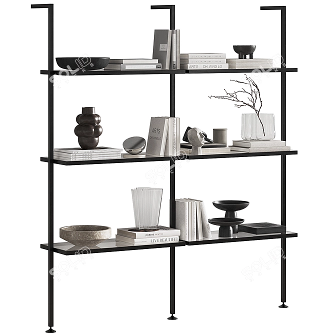 Modern Decorated Shelf Stand 3D model image 7