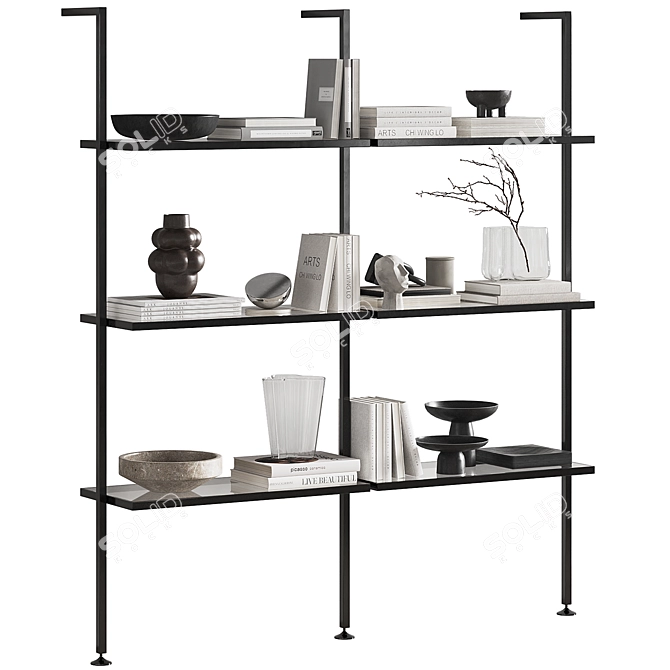 Modern Decorated Shelf Stand 3D model image 9