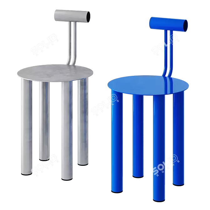 Blue Modern Chair by Daniel Schmidt 3D model image 1