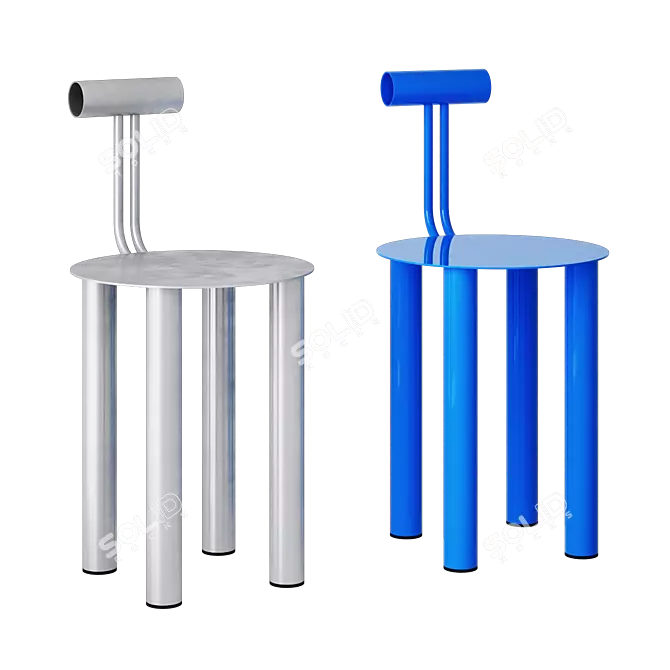 Blue Modern Chair by Daniel Schmidt 3D model image 2