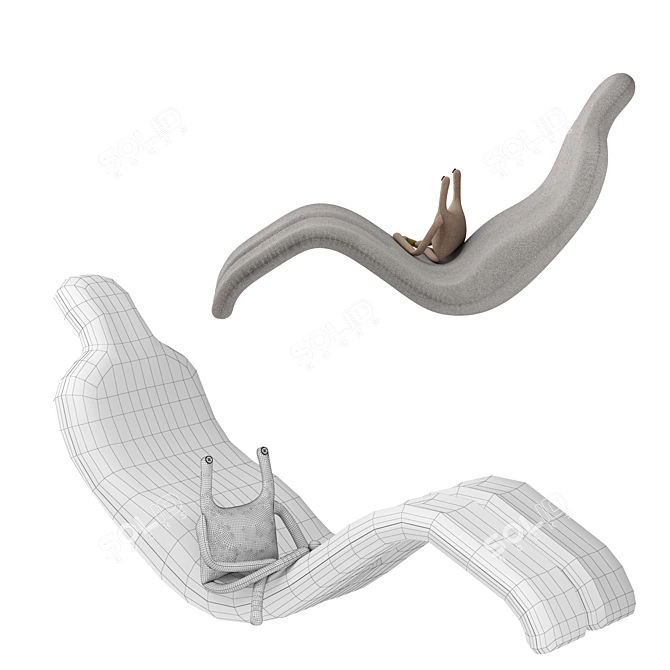 Ergonomic Modern Bouloum Chair 3D model image 3