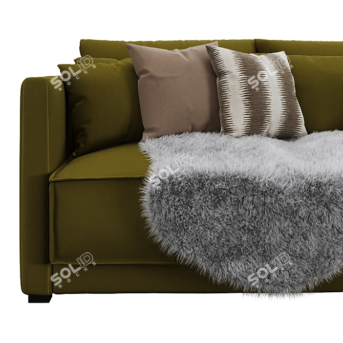 Vision Velvet Sofa Set 3D model image 4