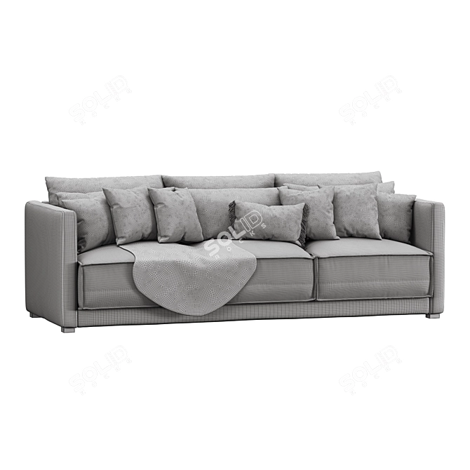 Vision Velvet Sofa Set 3D model image 7