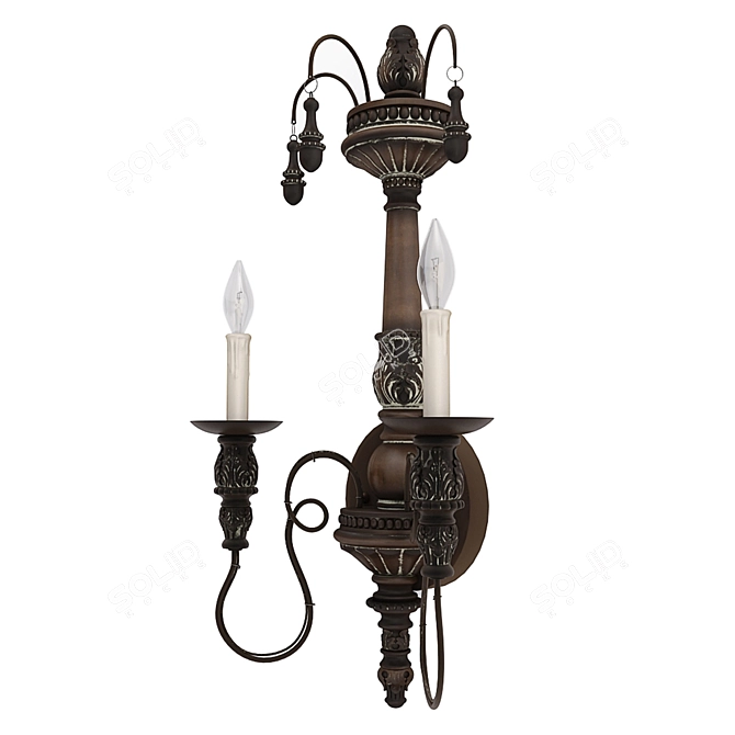 Quorum Salento Vintage Copper Wall Sconce 3D model image 2