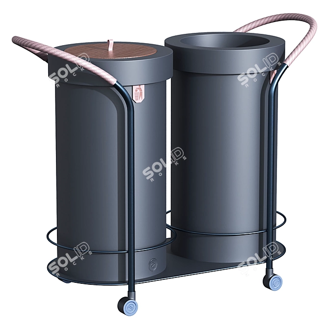 Sleek Modern Trash Receptacle 3D model image 1