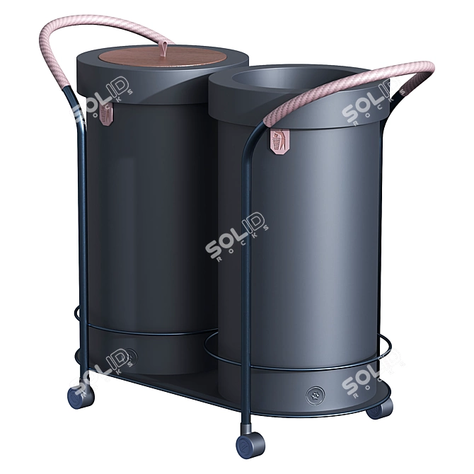 Sleek Modern Trash Receptacle 3D model image 2