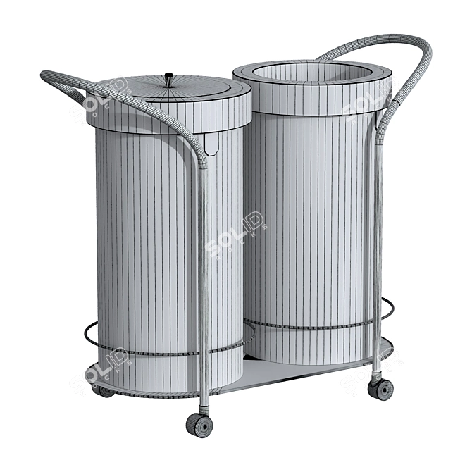 Sleek Modern Trash Receptacle 3D model image 4