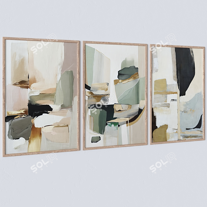 4 Frame Color Wall Art 3D model image 3