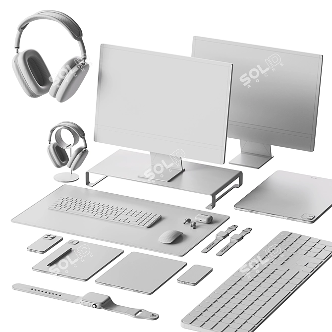 Apple Workspace Set 3D Models 3D model image 6