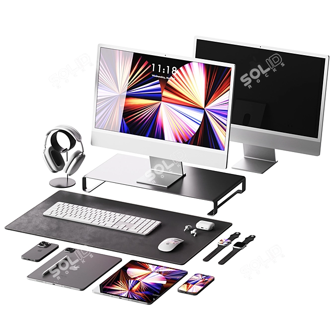 Apple Workspace Set 3D Models 3D model image 7