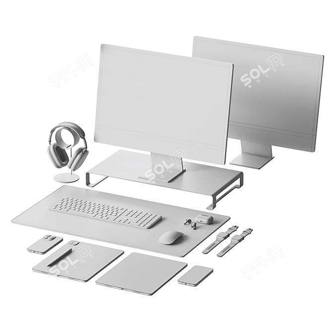 Apple Workspace Set 3D Models 3D model image 8