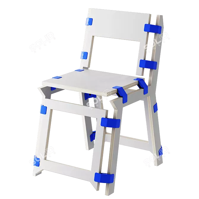 Modern Ergonomic Angled Seating Solution 3D model image 1