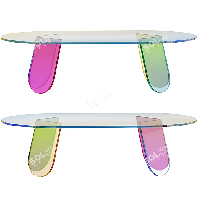 Multicolored Glass Coffee Table 3D model image 3