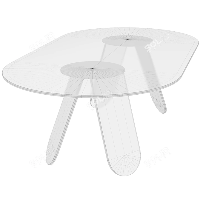Colorful Glass Dining Table 3D model image 4