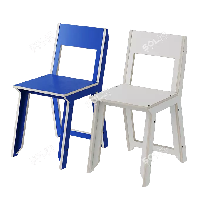 Modern Design Angle Chair V1 3D model image 5